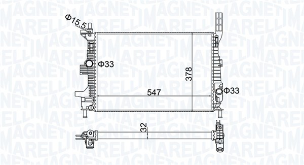 MAGNETI MARELLI 350213173800 Radiatore, Raffreddamento motore