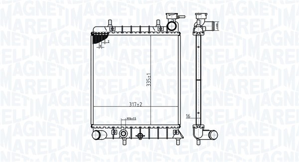 MAGNETI MARELLI 350213174800 Radiatore, Raffreddamento motore