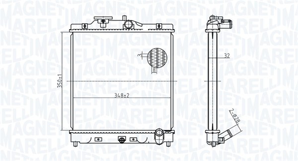 MAGNETI MARELLI 350213175100 Radiatore, Raffreddamento motore