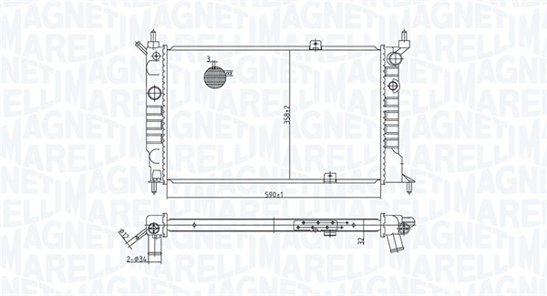 MAGNETI MARELLI 350213175500 Radiatore, Raffreddamento motore-Radiatore, Raffreddamento motore-Ricambi Euro