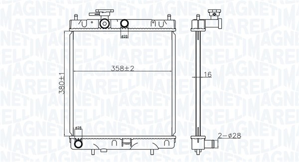 MAGNETI MARELLI 350213176400 Radiatore, Raffreddamento motore-Radiatore, Raffreddamento motore-Ricambi Euro