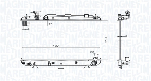 MAGNETI MARELLI 350213176500 Radiatore, Raffreddamento motore-Radiatore, Raffreddamento motore-Ricambi Euro