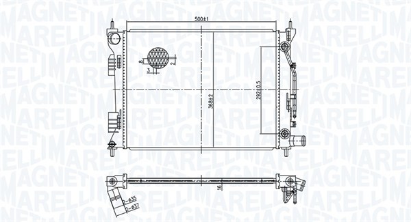 MAGNETI MARELLI 350213179400 Radiatore, Raffreddamento motore-Radiatore, Raffreddamento motore-Ricambi Euro