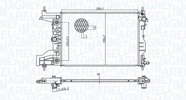 MAGNETI MARELLI 350213179700 Radiatore, Raffreddamento motore-Radiatore, Raffreddamento motore-Ricambi Euro