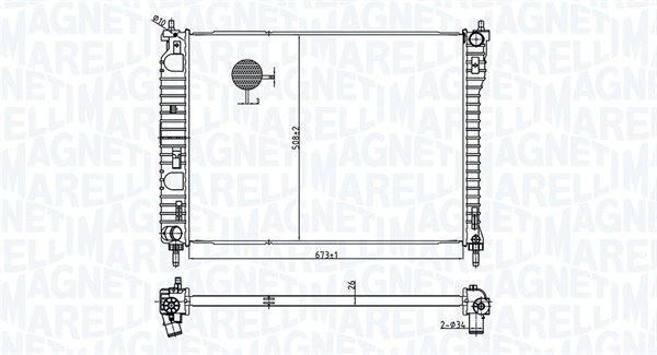 MAGNETI MARELLI 350213179800 Radiatore, Raffreddamento motore-Radiatore, Raffreddamento motore-Ricambi Euro