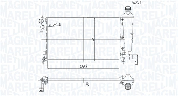 MAGNETI MARELLI 350213181300 Radiatore, Raffreddamento motore