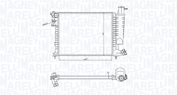 MAGNETI MARELLI 350213183400 Radiatore, Raffreddamento motore