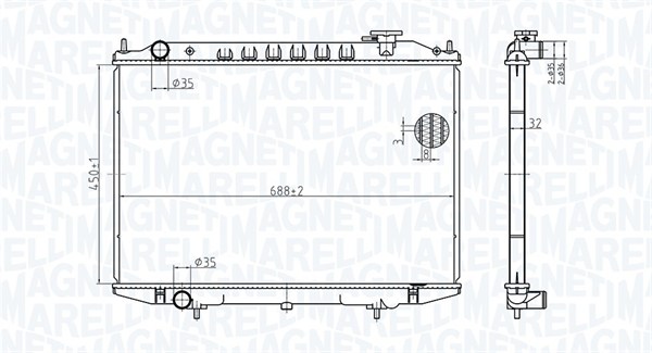 MAGNETI MARELLI 350213183500 Radiatore, Raffreddamento motore