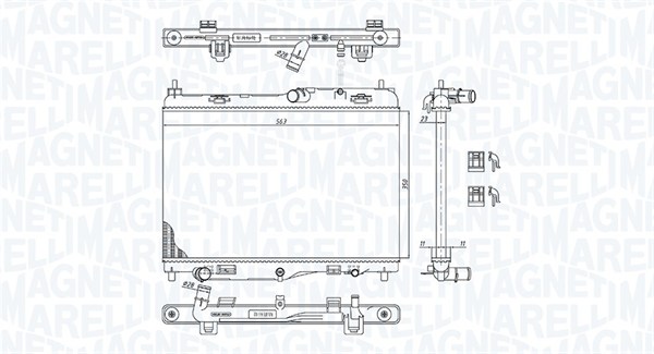 MAGNETI MARELLI 350213184800 Radiatore, Raffreddamento motore