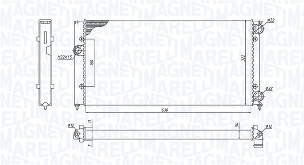 MAGNETI MARELLI 350213185300 Radiatore, Raffreddamento motore-Radiatore, Raffreddamento motore-Ricambi Euro