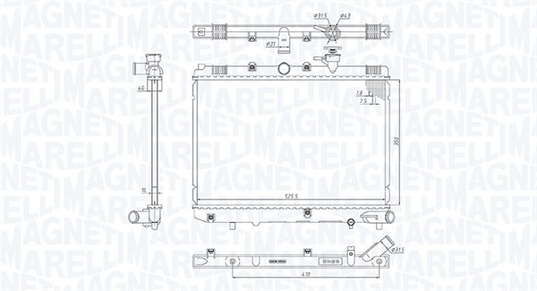 MAGNETI MARELLI 350213185600 Radiatore, Raffreddamento motore-Radiatore, Raffreddamento motore-Ricambi Euro