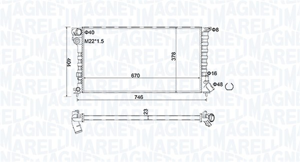 MAGNETI MARELLI 350213186600 Radiatore, Raffreddamento motore