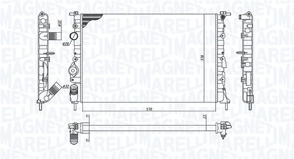 MAGNETI MARELLI 350213188100 Radiatore, Raffreddamento motore-Radiatore, Raffreddamento motore-Ricambi Euro