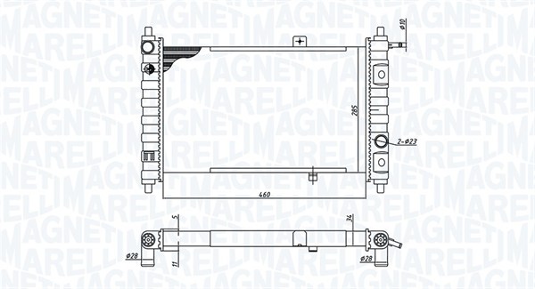 MAGNETI MARELLI 350213188200 Radiatore, Raffreddamento motore-Radiatore, Raffreddamento motore-Ricambi Euro