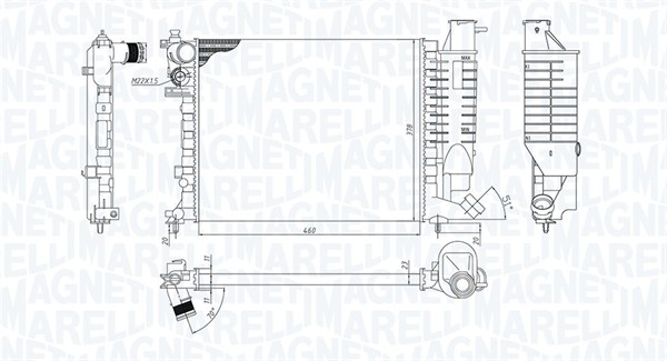 MAGNETI MARELLI 350213188500 Radiatore, Raffreddamento motore