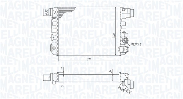 MAGNETI MARELLI 350213188900 Radiatore, Raffreddamento motore