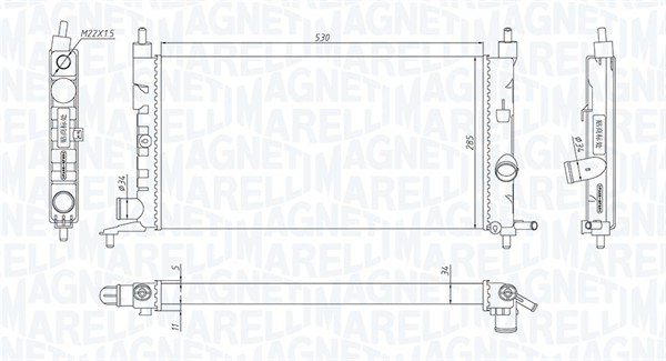 MAGNETI MARELLI 350213190400 Radiatore, Raffreddamento motore-Radiatore, Raffreddamento motore-Ricambi Euro