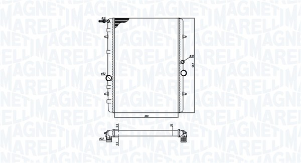 MAGNETI MARELLI 350213191900 Radiatore, Raffreddamento motore-Radiatore, Raffreddamento motore-Ricambi Euro