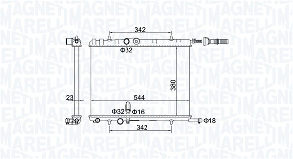 MAGNETI MARELLI 350213193400 Radiatore, Raffreddamento motore-Radiatore, Raffreddamento motore-Ricambi Euro