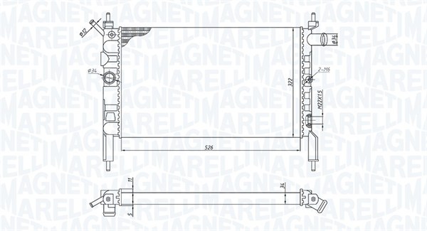 MAGNETI MARELLI 350213193800 Radiatore, Raffreddamento motore-Radiatore, Raffreddamento motore-Ricambi Euro