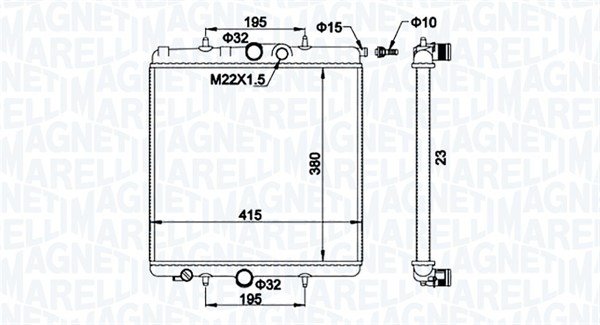 MAGNETI MARELLI 350213194100 Radiatore, Raffreddamento motore-Radiatore, Raffreddamento motore-Ricambi Euro