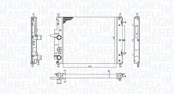 MAGNETI MARELLI 350213194300 Radiatore, Raffreddamento motore-Radiatore, Raffreddamento motore-Ricambi Euro