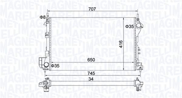 MAGNETI MARELLI 350213195700 Radiatore, Raffreddamento motore