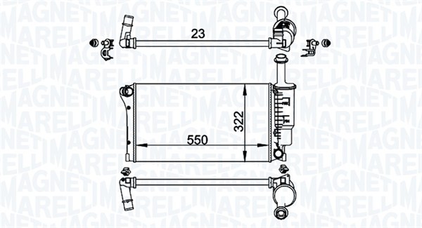 MAGNETI MARELLI 350213196200 Radiatore, Raffreddamento motore-Radiatore, Raffreddamento motore-Ricambi Euro