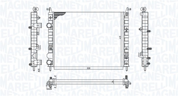 MAGNETI MARELLI 350213196400 Radiatore, Raffreddamento motore-Radiatore, Raffreddamento motore-Ricambi Euro