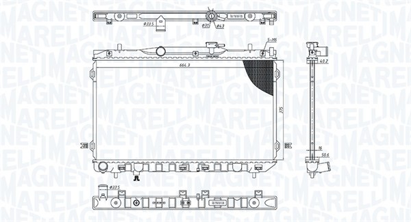 MAGNETI MARELLI 350213197200 Radiatore, Raffreddamento motore-Radiatore, Raffreddamento motore-Ricambi Euro