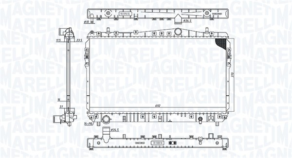 MAGNETI MARELLI 350213197600 Radiatore, Raffreddamento motore