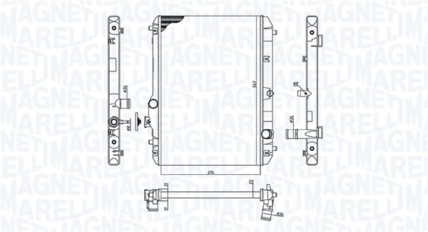 MAGNETI MARELLI 350213198600 Radiatore, Raffreddamento motore-Radiatore, Raffreddamento motore-Ricambi Euro