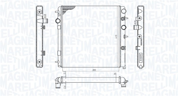 MAGNETI MARELLI 350213198700 Radiatore, Raffreddamento motore-Radiatore, Raffreddamento motore-Ricambi Euro