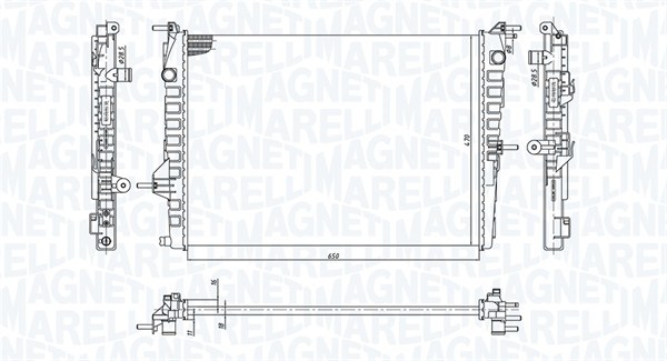 MAGNETI MARELLI 350213199300 Radiatore, Raffreddamento motore-Radiatore, Raffreddamento motore-Ricambi Euro