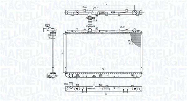 MAGNETI MARELLI 350213199500 Radiatore, Raffreddamento motore