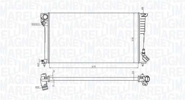 MAGNETI MARELLI 350213199700 Radiatore, Raffreddamento motore-Radiatore, Raffreddamento motore-Ricambi Euro