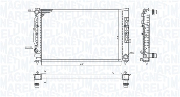 MAGNETI MARELLI 350213199900 Radiatore, Raffreddamento motore-Radiatore, Raffreddamento motore-Ricambi Euro