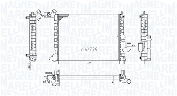 MAGNETI MARELLI 350213200200 Radiatore, Raffreddamento motore-Radiatore, Raffreddamento motore-Ricambi Euro