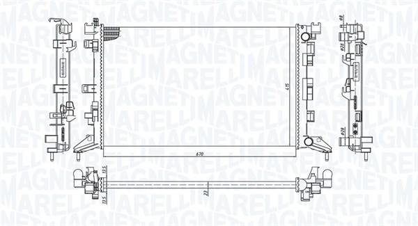 MAGNETI MARELLI 350213200300 Radiatore, Raffreddamento motore