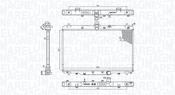 MAGNETI MARELLI 350213200800 Radiatore, Raffreddamento motore-Radiatore, Raffreddamento motore-Ricambi Euro