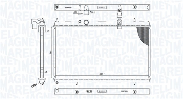 MAGNETI MARELLI 350213200900 Radiatore, Raffreddamento motore-Radiatore, Raffreddamento motore-Ricambi Euro