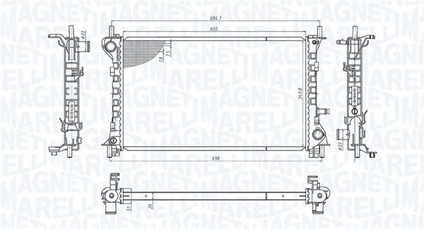 MAGNETI MARELLI 350213201200 Radiatore, Raffreddamento motore-Radiatore, Raffreddamento motore-Ricambi Euro