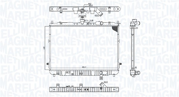 MAGNETI MARELLI 350213201400 Radiatore, Raffreddamento motore