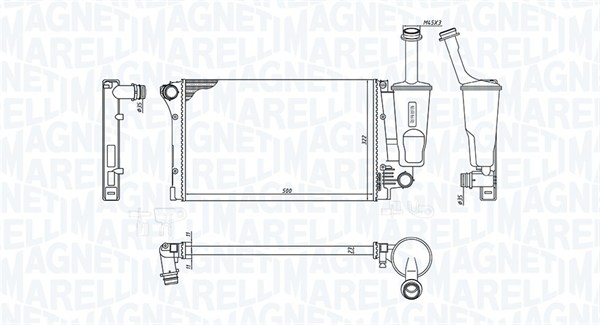 MAGNETI MARELLI 350213381000 Radiatore, Raffreddamento motore-Radiatore, Raffreddamento motore-Ricambi Euro