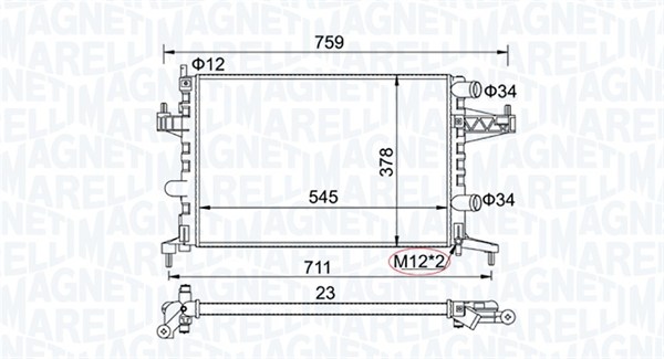 MAGNETI MARELLI 350213829000 Radiatore, Raffreddamento motore