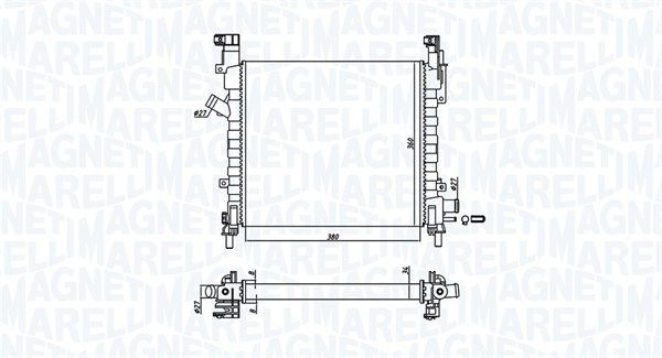 MAGNETI MARELLI 350213924000 Radiatore, Raffreddamento motore