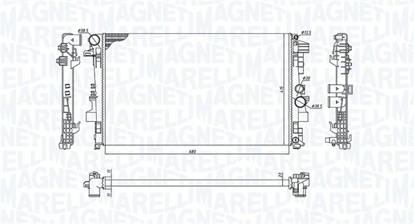 MAGNETI MARELLI 350213955000 Radiatore, Raffreddamento motore