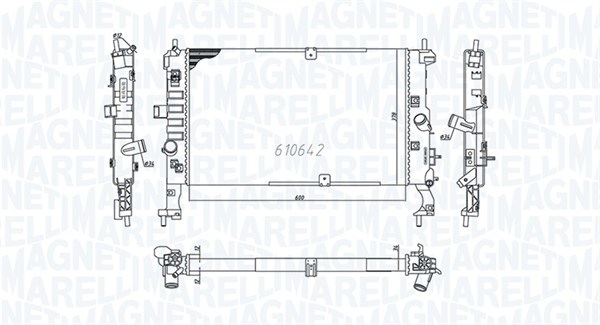 MAGNETI MARELLI 350213972000 Radiatore, Raffreddamento motore