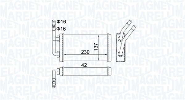 MAGNETI MARELLI 350218406000 Scambiatore calore, Riscaldamento abitacolo-Scambiatore calore, Riscaldamento abitacolo-Ricambi Euro