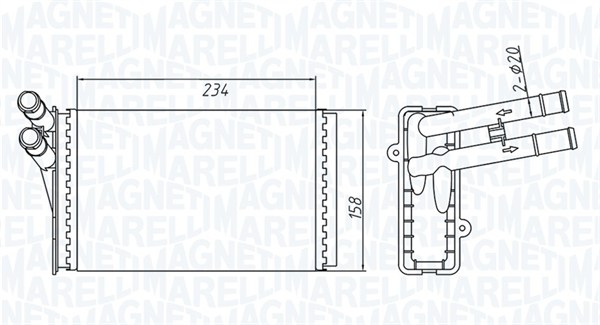 MAGNETI MARELLI 350218409000 Scambiatore calore, Riscaldamento abitacolo-Scambiatore calore, Riscaldamento abitacolo-Ricambi Euro